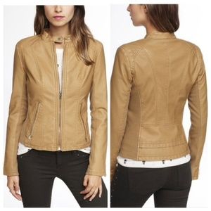 Express Tan Faux Leather Jacket